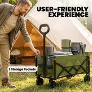 Folding Festival Trolley for Easy Transport of Camping or Garden Gear Black Outsunny
