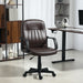 Dark Brown Swivel Executive Office Chair PU Leather With Padded Seat by HOMCOM