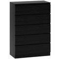 Chest of Drawers for Bedroom Organisation with 5 Smooth-Glide Drawers Black