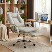 Ergonomic Office Chair With Reclining Backrest and Lumbar Support for Home Working Khaki Homcom