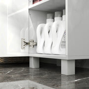 Tall Freestanding Bathroom Cabinet with Adjustable Shelves and Double Doors by HOMCOM