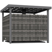 Outsunny Outdoor Rattan Wicker Coffee Table w/ Umbrella Hole Suitable for Garden Garden AOSOM