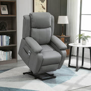 Electric Riser Recliner Chair With Heat Massage And Lift Function For Elderly, Grey