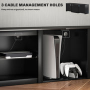 Black 65 Inch TV Stand with LED Lights and Storage by HOMCOM