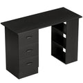 Computer Desk With Storage Shelves And Drawers Ideal For Home Office Use Black AOSOM