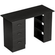 Computer Desk With Storage Shelves And Drawers Ideal For Home Office Use Black AOSOM