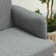 Grey Velvet 2 Seater Sofa with Thick Padding and Wooden Legs by HOMCOM