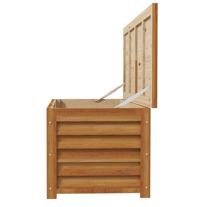Wooden Deck Box Outdoor Garden Storage by Outsunny