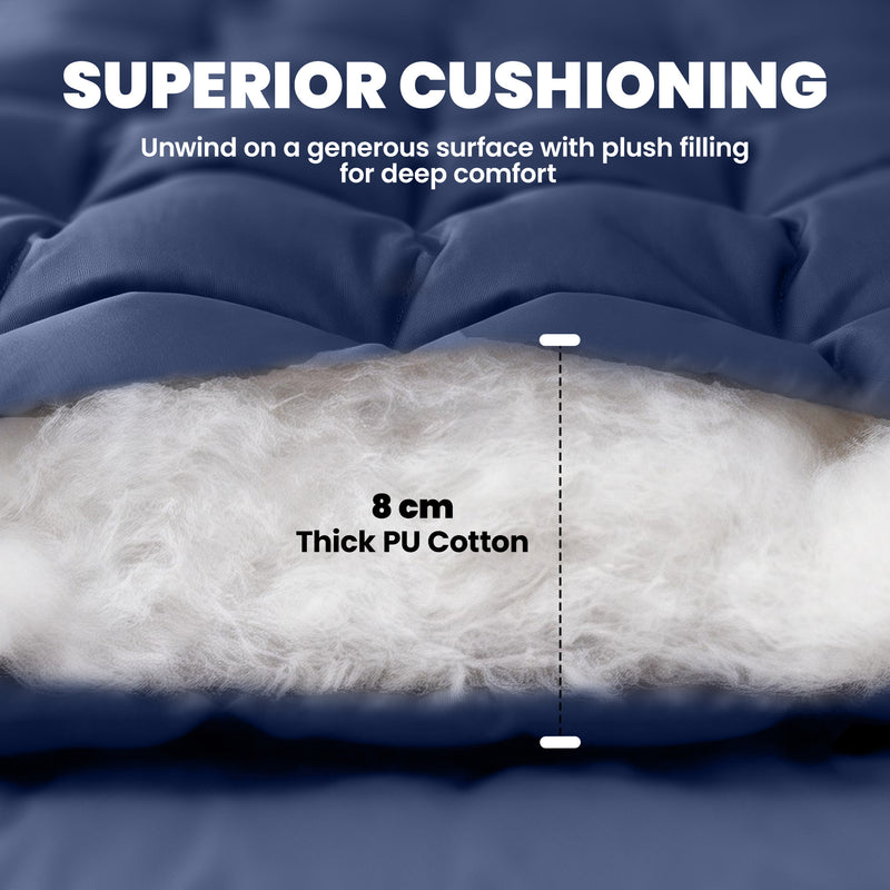 Camping Mat with Thick Foam for Warm Comfortable Sleep Outdoors Dark Blue