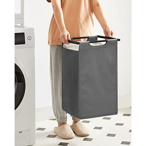 VASAGLE 2 Compartment Laundry Sorter: Rustic Brown & Grey