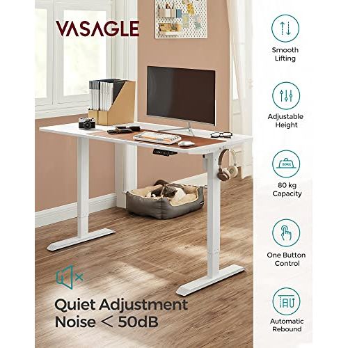 VASAGLE White Electric Standing Desk Frame
