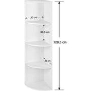Vasagle Freestanding Corner Shelf White, 4 Tier