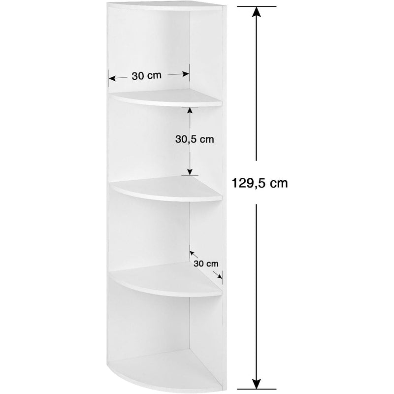 Vasagle Freestanding Corner Shelf White, 4 Tier