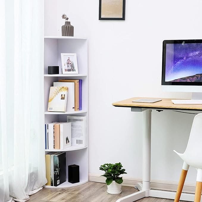 Vasagle Freestanding Corner Shelf White, 4 Tier