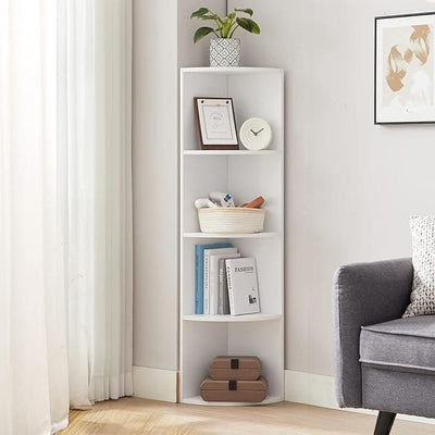 Vasagle Freestanding Corner Shelf White, 4 Tier