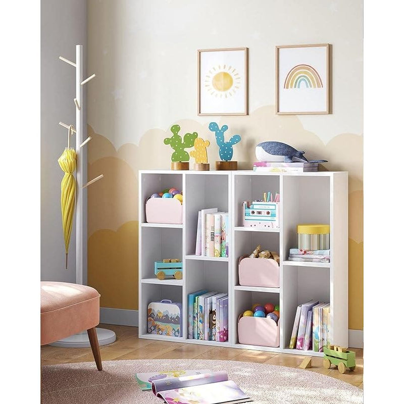 Vasagle Small Bookcase, White, 5 Grid