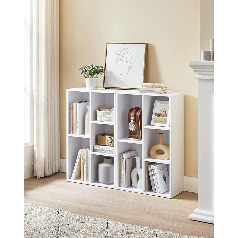 Vasagle Small Bookcase, White, 5 Grid