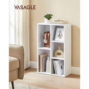 Vasagle Small Bookcase, White, 5 Grid