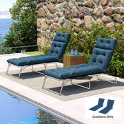 Lounger Cushions Set of 2 for Outdoor Recliners with Tie Fastenings Navy Blue Outsunny