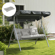 Light Grey Garden Chair Cushion Set with Ties and Pillows (Cushions Only)