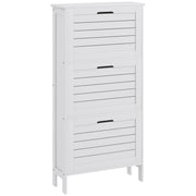 Slim Shoe Storage Cabinet with 3 Flip Drawers Space Saving Design for Hallway, White