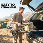 Folding Festival Trolley for Easy Transport of Camping Gear and Garden Tools Khaki Outsunny