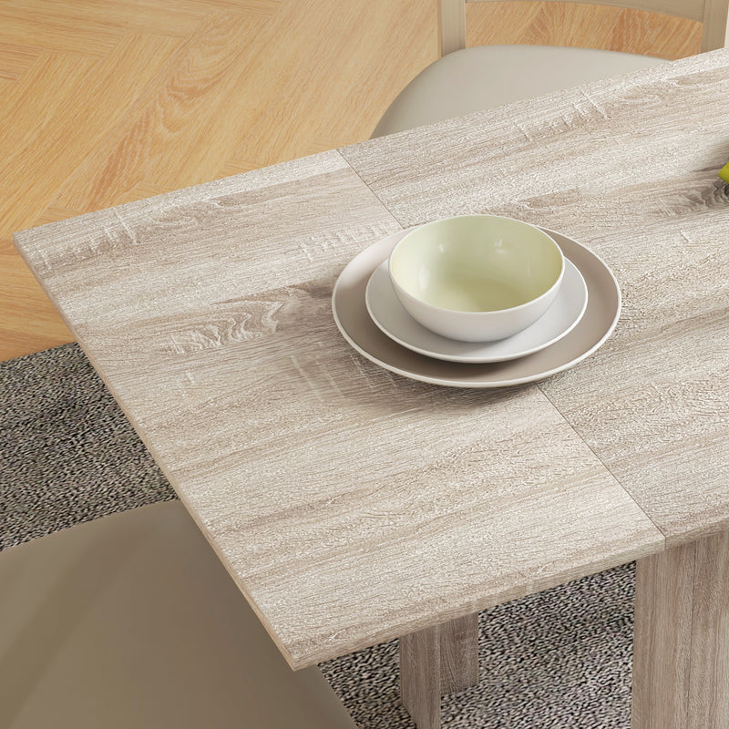 Four Seater Drop Leaf Dining Table Space Saving Folding Design for Dining Room Wood Effect