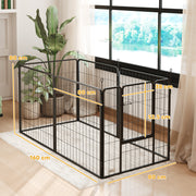 6 Panel Portable Dog Playpen with Door 80cm High for Medium Dogs Black by PawHut