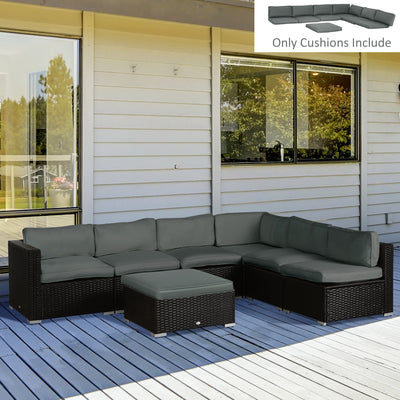 Grey 14 Piece Garden Dining Set Cushion Set Ideal for Outdoor Furniture Comfort