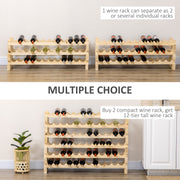 Six Tier Wooden Wine Rack Set of 2 Holds 72 Bottles Ideal for Home Cellar Use Natural