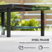 Adjustable Sun Lounger for Outdoor Relaxing with Breathable Seat and Steel Frame, Black Outsunny