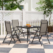 Five Piece Steel Frame Patio Set in Khaki and Black by Outsunny