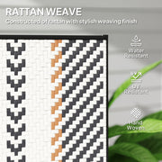 Black Rattan Folding Garden Chairs Set of 2 with 5 Position Backrest by Outsunny