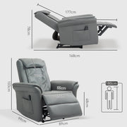 Grey 3D Kneading Massaging Recliner Chair with Headrest and USB Remote by HOMCOM