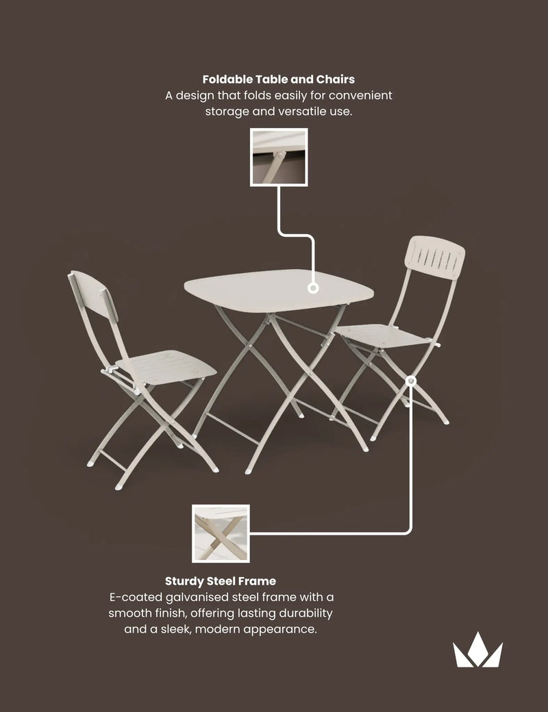 Venice cashmere folding bistro chair detail