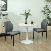 Grey Velvet Dining Chairs Set of 2 with Curved Back and Metal Legs for Dining Room