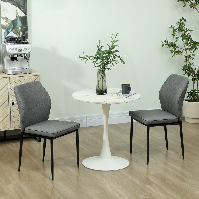 Grey Velvet Dining Chairs Set of 2 with Curved Back and Metal Legs for Dining Room