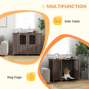 Dog Crate Table for Medium and Large Dogs with Magnetic Door Indoor Use 116 x 60 x 87 cm Purple by PawHut