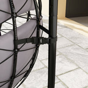 Grey Hanging Egg Chair with Stand and Cushion for Garden Patio and Balcony by Outsunny