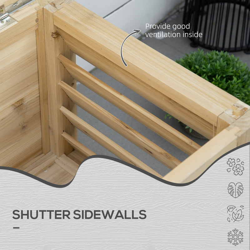 155L Outdoor Garden Storage Box With Metal Top Ideal For Tools And Equipment Natural Wood