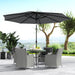 Light Grey 4 Seater Rattan Patio Dining Set with Parasol and Cushions by Outsunny