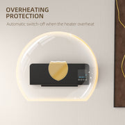 Wall Mounted Electric Heater 2kW with Adjustable Thermostat for Home or Office Use Black