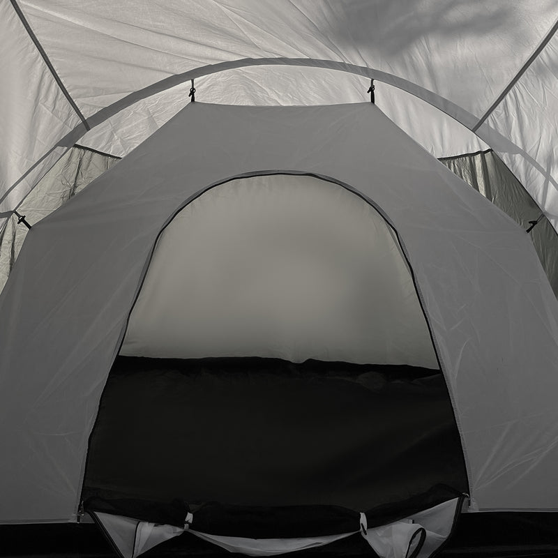 Large Family Camping Tent with Three Bedrooms and Living Room for Group Trips Dark Grey