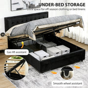 King Size Ottoman Bed Frame with Storage Drawer Ideal for Bedrooms Black