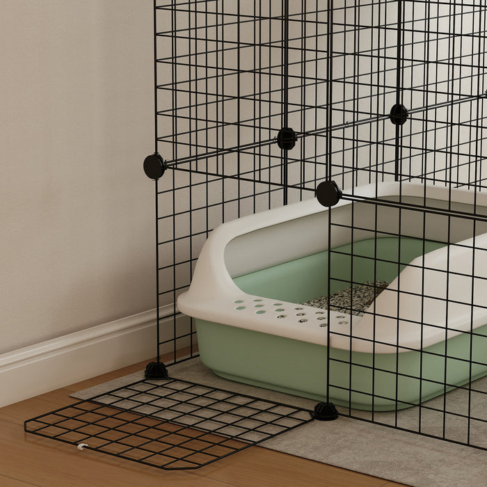 Large 4 Tier DIY Cat Cage with Hammock Ramps and 5 Doors for Indoor Use by PawHut