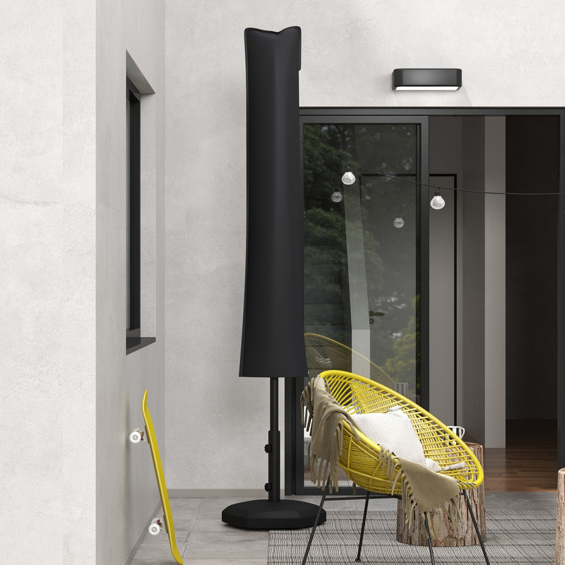 Black Parasol Cover UV & Waterproof 420D Oxford Fabric by Outsunny