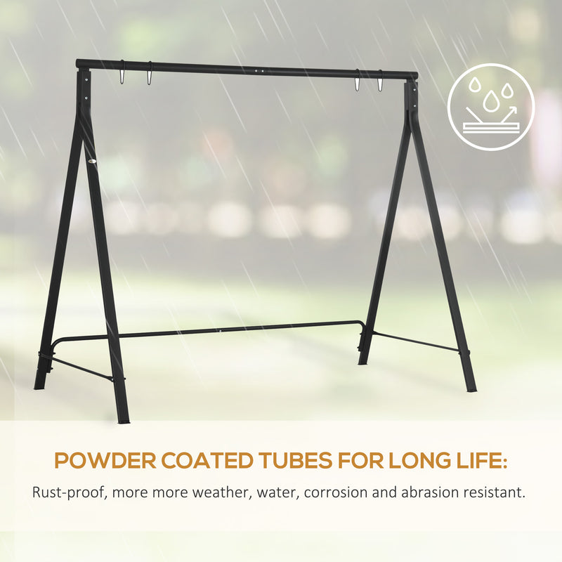 Black Steel Garden Swing Frame Only