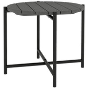 Outdoor Side Table for Garden or Patio with Weather Resistant Wood Top Dark Grey Black Outsunny