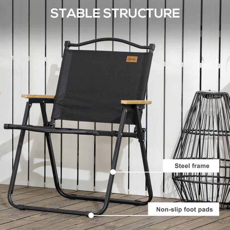 Folding Camping Chair Lightweight and Easy to Carry for Garden or Outdoor Use Black
