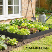 Garden Edging Fence Flexible Metal Panels for Easy No Dig Borders Black AOSOM